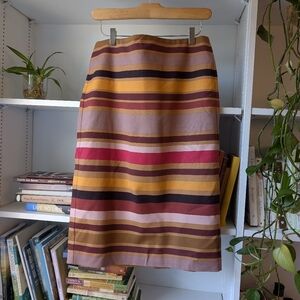 Lord and Taylor Women's Pencil Skirt Striped Size 8 / Medium Twee Preppy Office